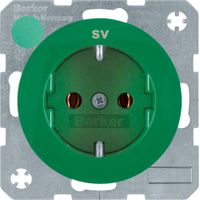 Berker wandcontactdoos randaarde met opdruk R1R3 groen 47432003