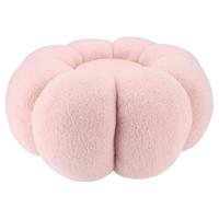 DK Design Bloemen Poef - teddy - roze - 65 x 30 cm - rond - woondecoratie