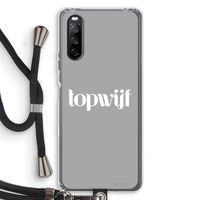 Topwijf Grijs Wit: Sony Sony Xperia 10 III Transparant Hoesje met koord