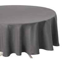 Atmosphera Tafelkleed rond - grijs - Dia 180 cm - Eettafel tafellakens - polyester