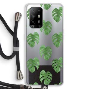 Monstera leaves: Oppo A94 5G Transparant Hoesje met koord