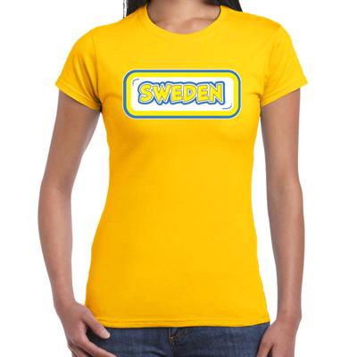 Verkleed T-shirt voor dames - Zweden - geel - supporter - themafeest