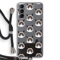 It's a Purrr Case: Samsung Galaxy S21 Transparant Hoesje met koord