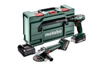 Metabo Accu Combo Set 2.6.6 18V: BS18+W187 | 1x 4,0Ah, 1x 2,0Ah, SC 30 | metaBOX 165 L - 685234000