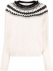 Valentino Garavani pull Foulard Archive en maille torsadée - Blanc