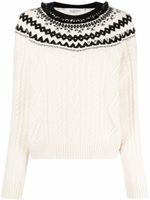 Valentino Garavani pull Foulard Archive en maille torsadée - Blanc