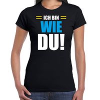 Apres ski t-shirt Ich bin wie du zwart dames - Wintersport shirt - Foute apres ski outfit