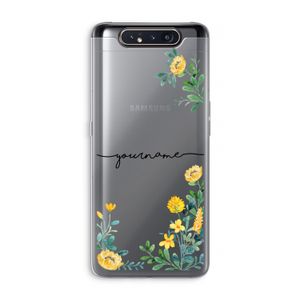 Gele bloemen: Samsung Galaxy A80 Transparant Hoesje