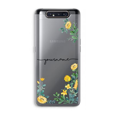 Gele bloemen: Samsung Galaxy A80 Transparant Hoesje