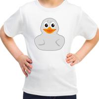 Verkleed T-shirt voor jongens/meisjes - eendje - wit - Carnaval - feestkleding