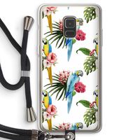 Kleurrijke papegaaien: Samsung Galaxy A8 (2018) Transparant Hoesje met koord