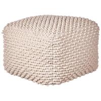 Beliani - KINGRI - Poef - Taupe - 50 x 50 x 35 cm - Katoen|Polyester - thumbnail