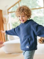 Sweater met capuchon van fleece voor jongens leiblauw
