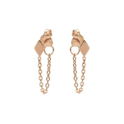 Karma Oorbellen Chain Diamond Rosé