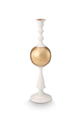 Pip Studio Kaarsenhouder Metalen Bol Wit/Goud 44cm