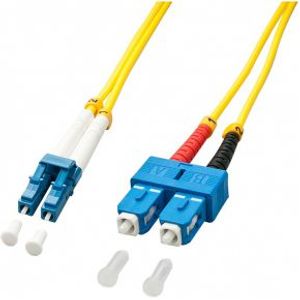 Lindy 2.0m OS2 LC - SC Duplex Glasvezel kabel 2 m Geel