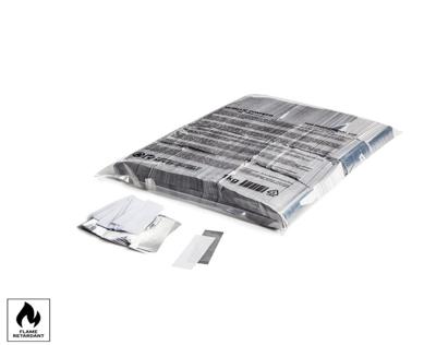MAGIC FX Metallic confetti rechthoeken wit met zilver