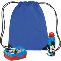 Disney Mickey Mouse lunchbox set voor kinderen - 3-delig - blauw - incl. gymtas/schooltas - Lunchboxen - thumbnail