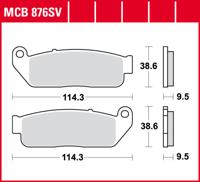TRW remblokken "mcb 876 brake pad mcb 876 sv sintered metal