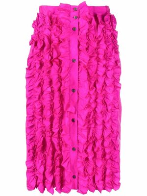 MSGM jupe volantée à taille haute - Rose