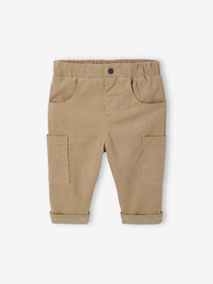 Babybroek met battle fit in fluweel/velours met voering kaki