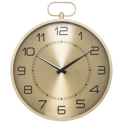 Wandklok/muur klok Pocketwatch - Dia 53 cm - metaal - goud metallic - keuken/kamer