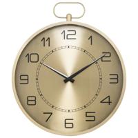 Wandklok/muur klok Pocketwatch - Dia 53 cm - metaal - goud metallic - keuken/kamer