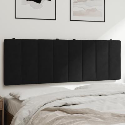 Hoofdbordkussen 140 cm fluweel zwart