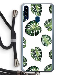Tropische bladeren: Samsung Galaxy A20s Transparant Hoesje met koord