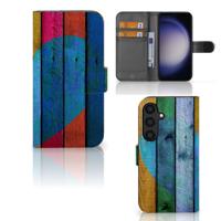 Samsung Galaxy S24 | Book Style Case | Wood Heart - Cadeau voor je Vriend
