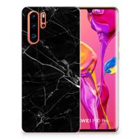 Huawei P30 Pro | TPU | Siliconen hoesje | Marmer Zwart - Origineel Cadeau Vader
