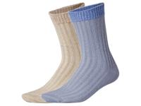 esmara 2 Paar huissokken (Beige/blauw, 39-42)