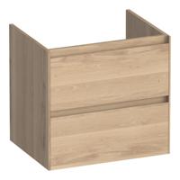 Brauer Inspire - Onderkast 60 cm - met 2 Softclose Lades Greeploos en 1 Sifon Uitsparing - Lamellen Eiken Naturel