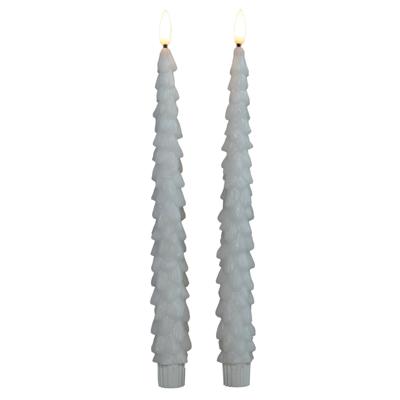 Anna's Collection LED kerstboom dinerkaarsen - 2x st - wit - 27 cm - met afstandsbediening