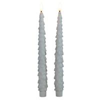 Anna's Collection LED kerstboom dinerkaarsen - 2x st - wit - 27 cm - met afstandsbediening