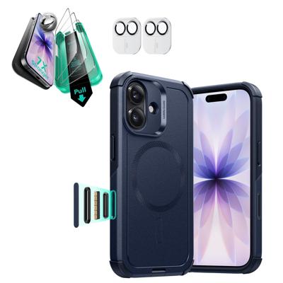 iPhone 17 Bundle Cyber Tough Magnetic Case (Camera Control) and Armorite Screen Protector - Navy Blue iPhone 17 Bundle Cyber Tough Magnetic Case (Camera Control) and Armorite Screen Protector - Navy Blue