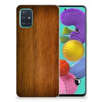 Samsung Galaxy A51 Bumper Hoesje Donker Hout