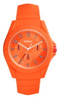 Horlogeband (Band + Kastcombinatie) Fossil FS5217 Silicoon Oranje