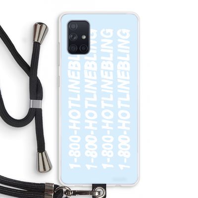 Hotline bling blue: Samsung Galaxy A71 Transparant Hoesje met koord