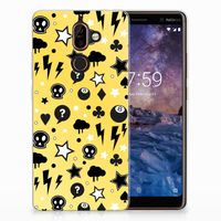 Silicone Back Case Nokia 7 Plus Punk Geel - thumbnail