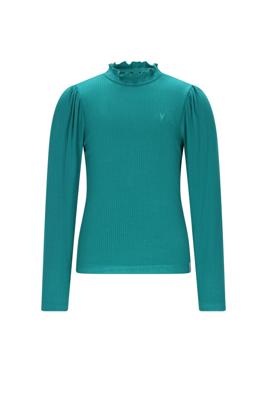 NoNo winter jersey t-shirt meisjes - groen - Koss - rib, ecovero