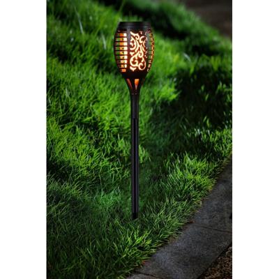 Benson Tuinfakkel - 6x - solar - met vlameffect - zwart - LED - 48 cm