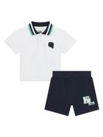 Karl Lagerfeld Kids ensemble short-polo à logo imprimé - Bleu - thumbnail