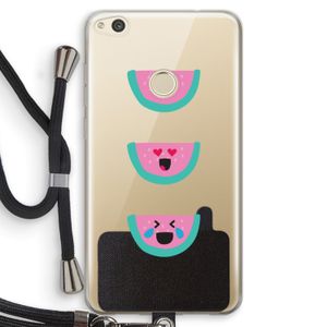 Smiley watermeloen: Huawei Ascend P8 Lite (2017) Transparant Hoesje met koord
