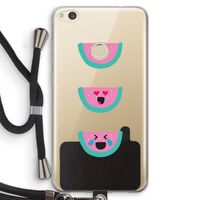Smiley watermeloen: Huawei Ascend P8 Lite (2017) Transparant Hoesje met koord