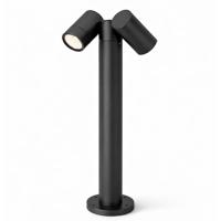 Aspen Dubbel LED sokkellamp - 45cm - 2x 4 Watt 345 Lumen - Kantelbaar - IP65 Waterdicht - 4000K - Padverlichting - Zwart - Staande buitenlamp