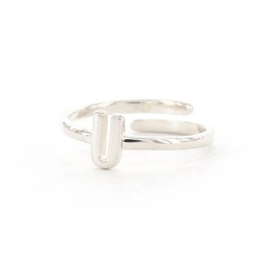Imotionals Ring Letter U Zilver