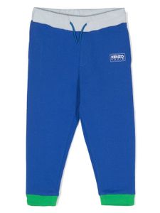 Kenzo Kids pantalon de jogging à design colour block - Bleu