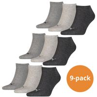 Puma Sneakersokken Plain 9-pack Antraciet Melange-47/49 - thumbnail