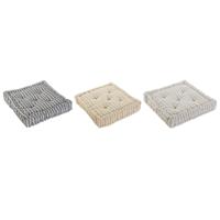 Kussen Home ESPRIT Geel Beige Mediterrane 56 x 56 x 13 cm (3 Stuks)
